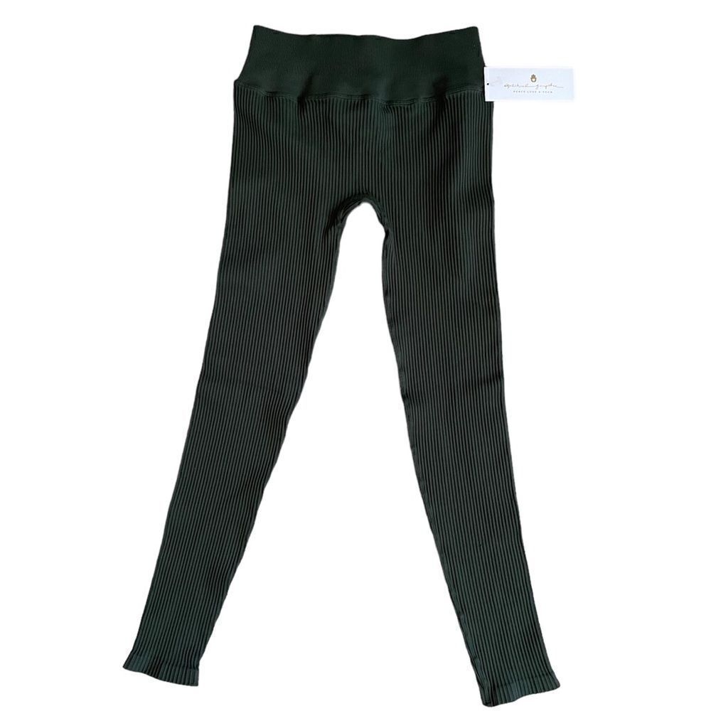 Spiritual Gangster Ribbed Leggings green M/L